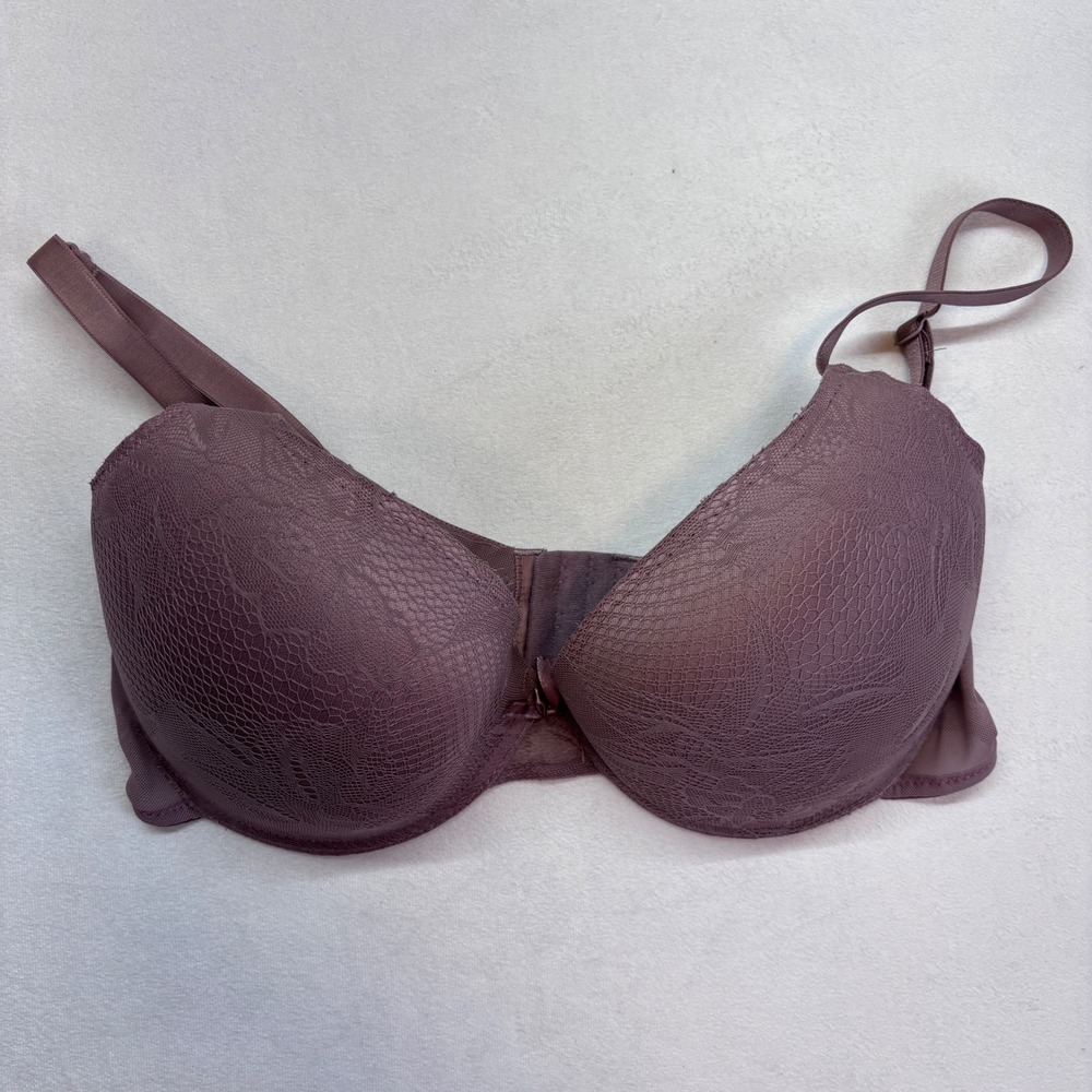 Delta Burke Bra 38D Purple‎ Lace Padded Underwire Adjustable Comfort - Picture 2 of 5